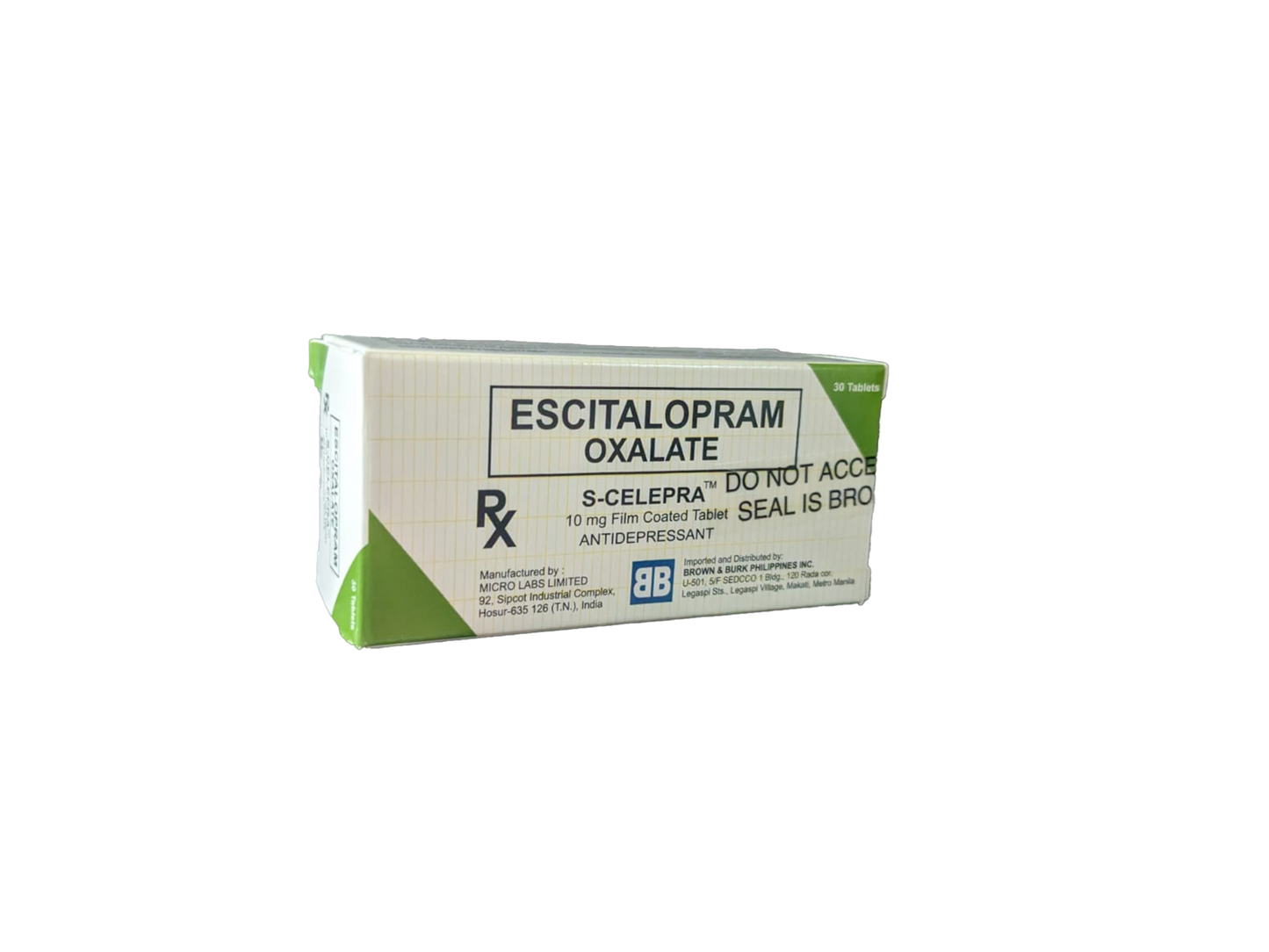 Escitalopram (10mg) 30 Tablets