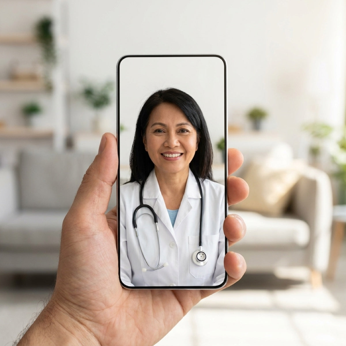 A DIMA doctor on a video call