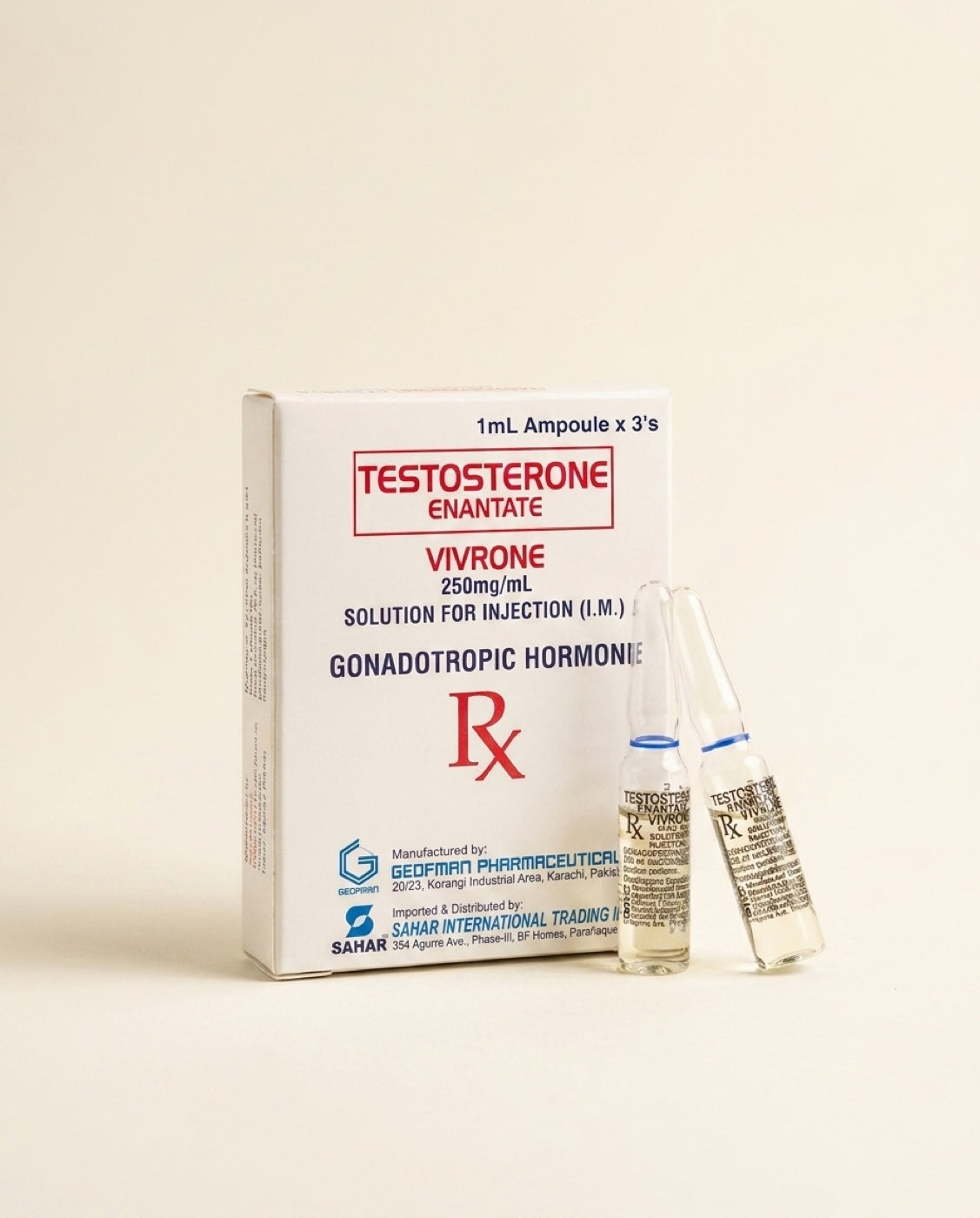 Testosterone Enantate (250mg/mL) 3 Ampules